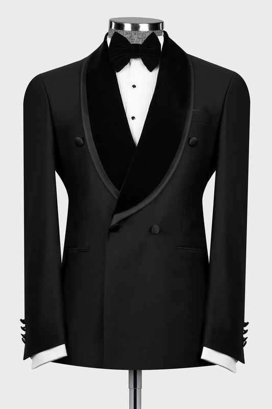 Black Double-breasted 2-piece Blazer Tuxedo