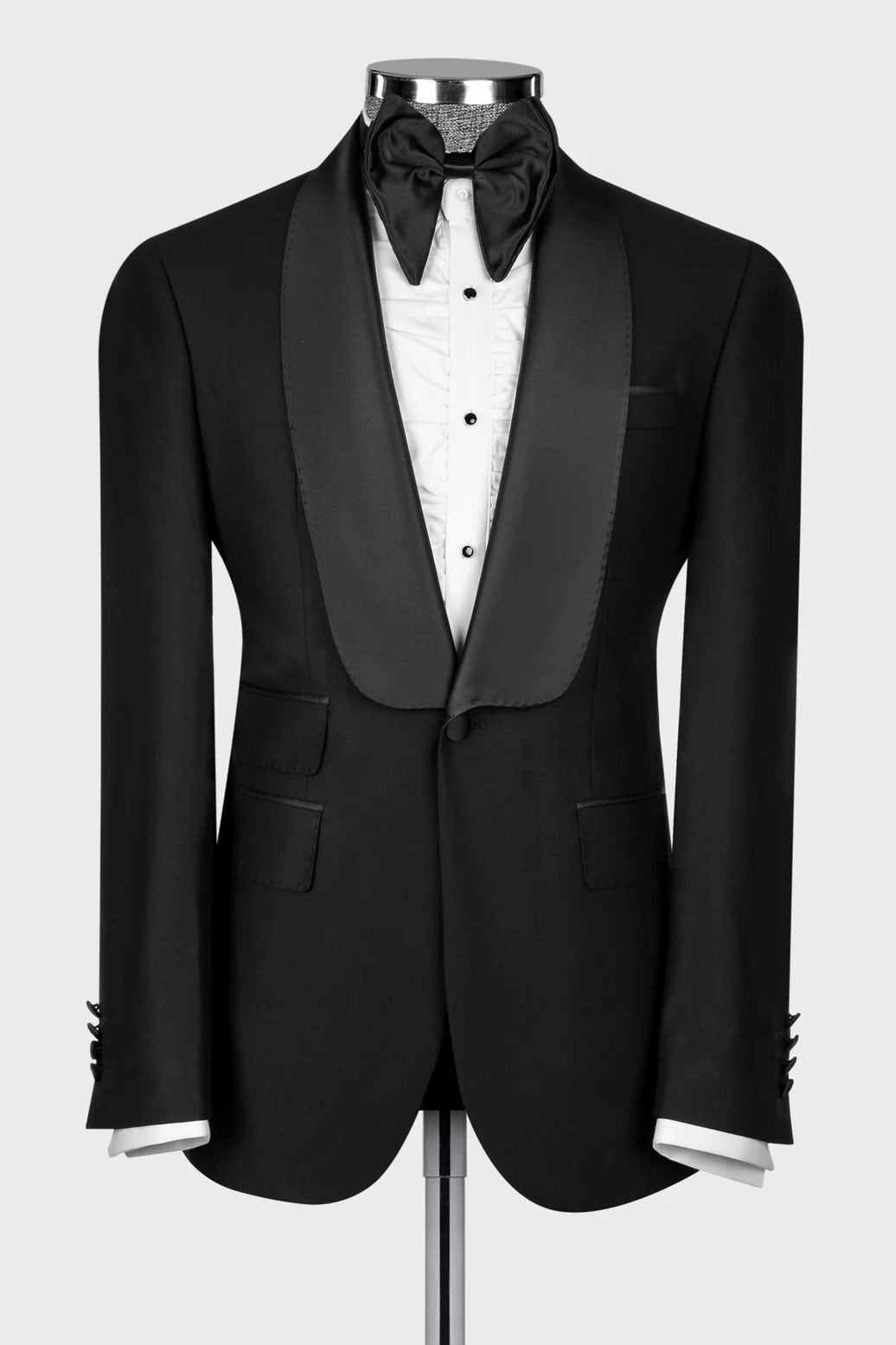 Black One-button Shawl Lapel 2-piece Tuxedo