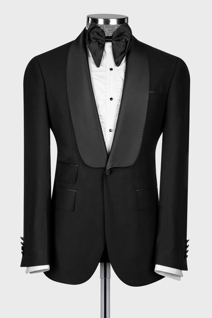 Black One-button Shawl Lapel 2-piece Tuxedo