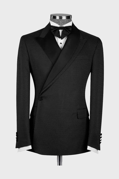 Black One Button 2 Piece Suit Wedding Prom Tuxedo