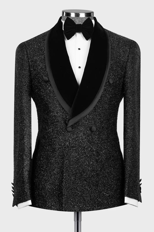 Sparkly Double-breasted 2-piece Blazer Tuxedo