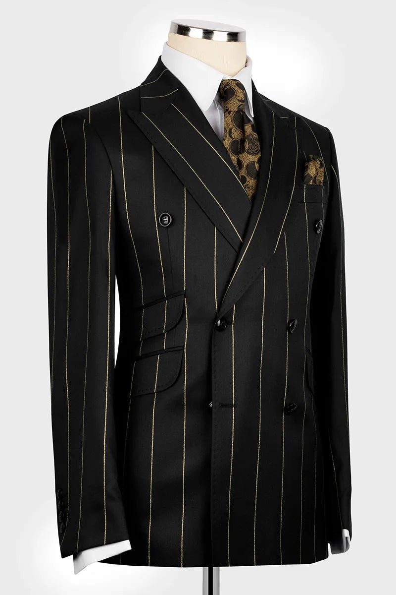 Striped Double-breasted 2-piece Suit