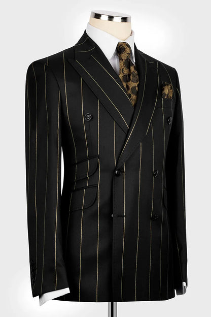 Striped Double-breasted 2-piece Suit