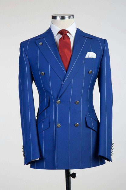 Striped Double-breasted 2-piece Suit