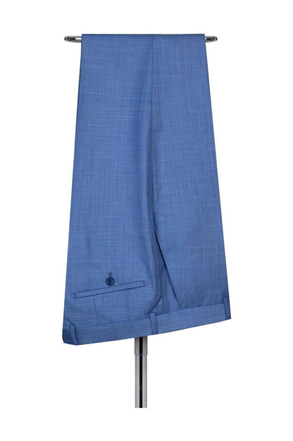 Blue 2 Piece Classic Peak Lapel Side Button Suit