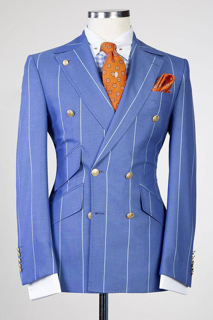 Striped Double-breasted 2-piece Suit