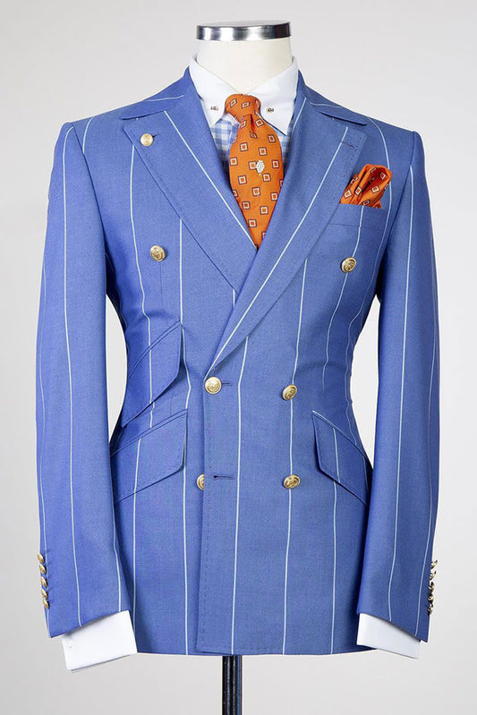 Striped Double-breasted 2-piece Suit