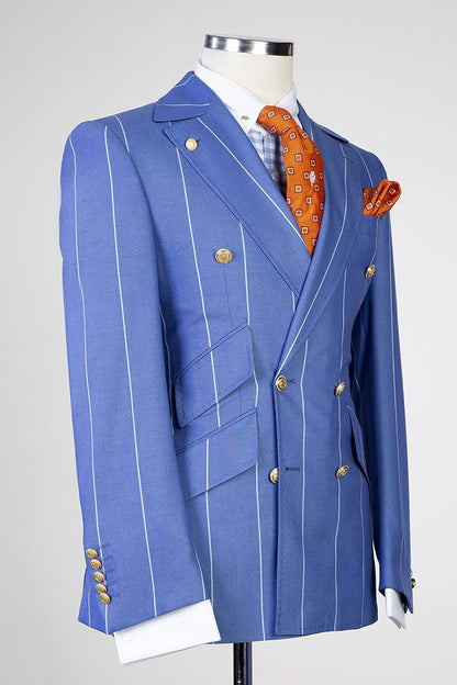 Striped Double-breasted 2-piece Suit
