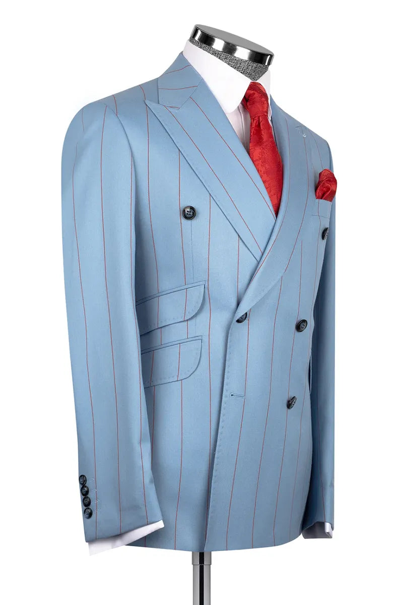 Bold Striped Double-breasted 2-piece Suit