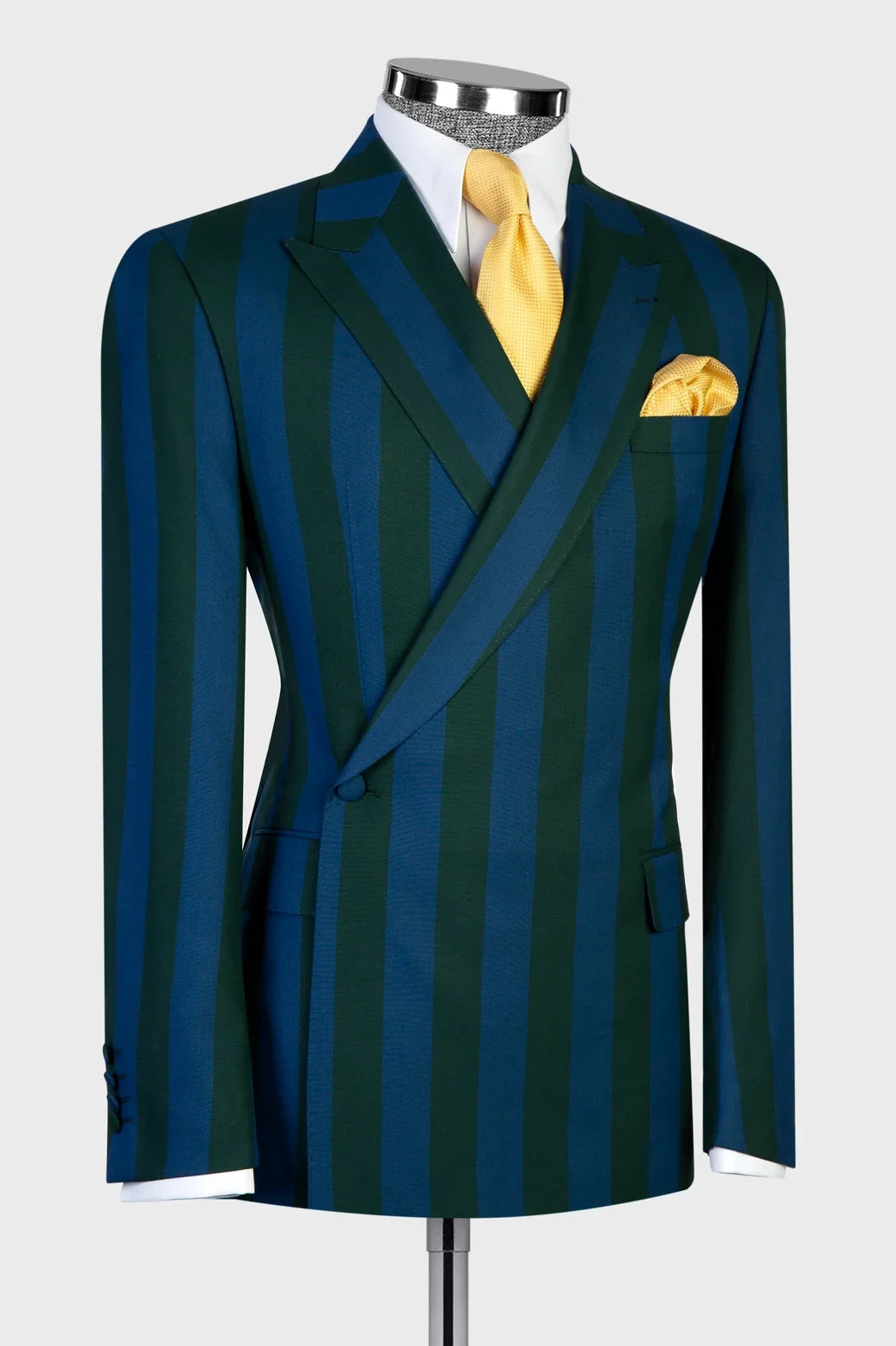 Bold Striped One-button 2-piece Suit