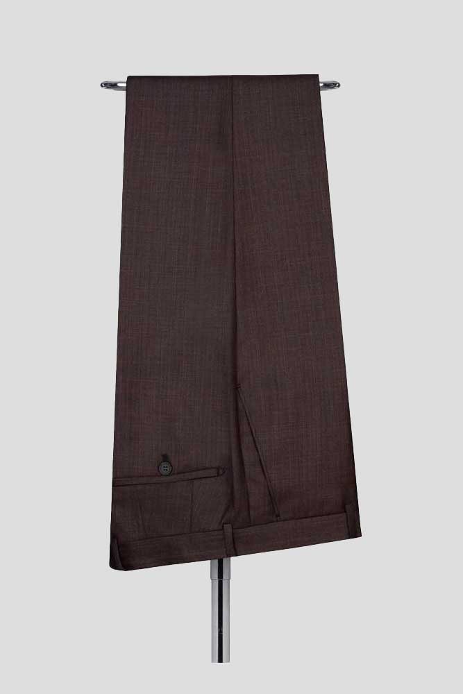 Dark Brown 2 Piece Classic Peak Lapel One Button Suit