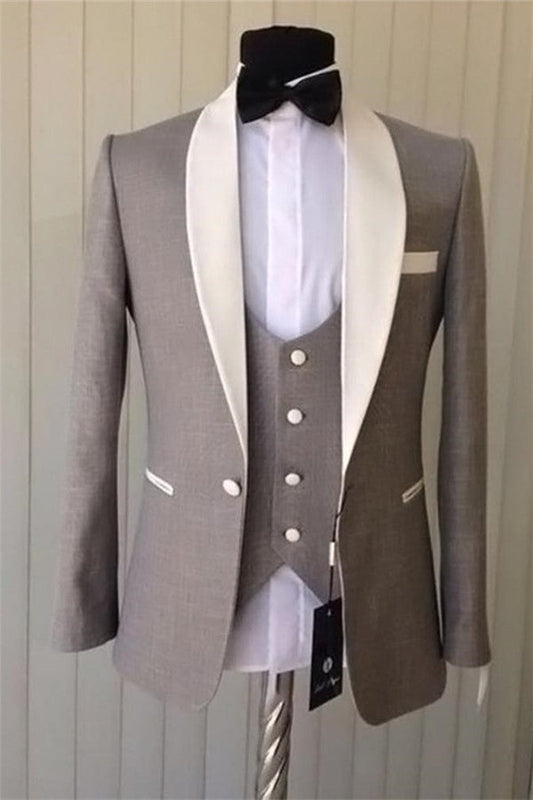 Brown Shawl Lapel 3-pieces Tuxedo Men Suit