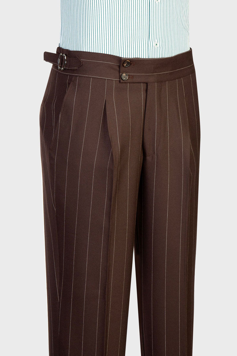 Men's Striped Peak Lapel 3-piece Suit