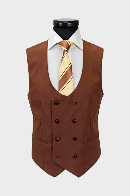 Brown 3 Piece Classic Luxury Suits