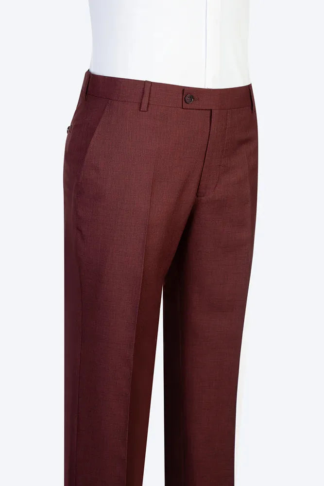 Double-breasted 2-piece Suit in Burgundy