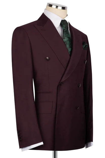 Double-breasted Peak Lapel 2-piece Suit