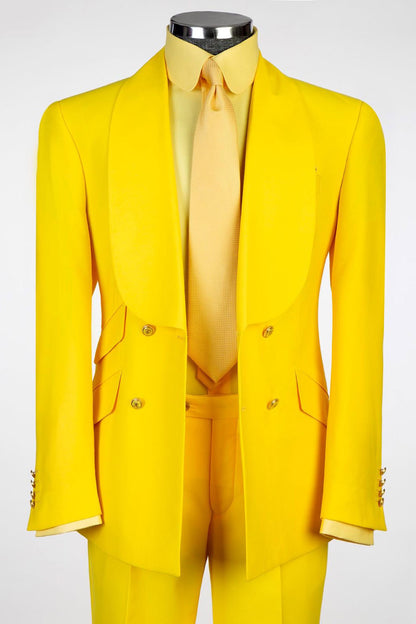 Men's Shawl Lapel 2-piece Suit in Yellow