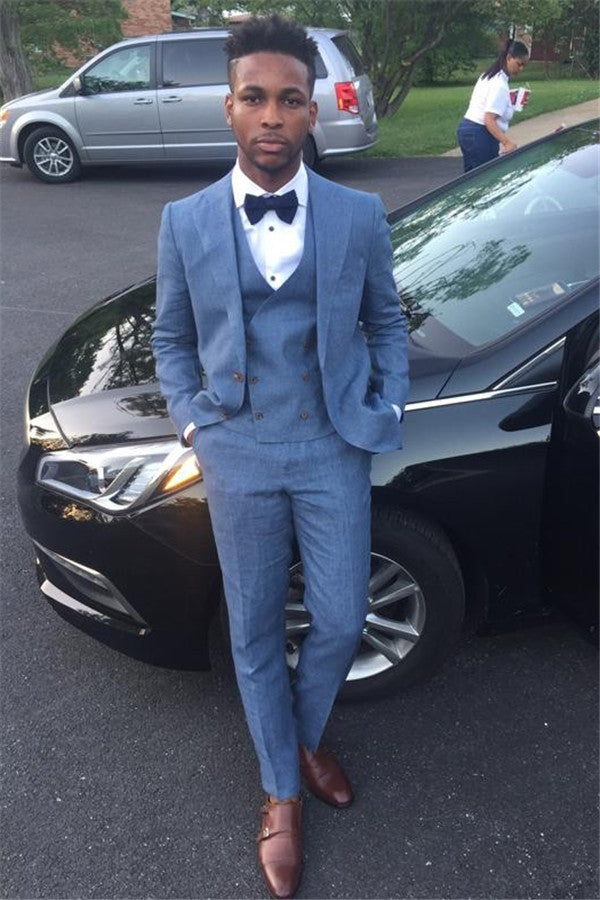 Classic Blue 3-piece Best Man Prom Outfits