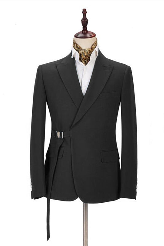 Classic Men Formal Suit Online Peak Lapel Buckle Button Suit for Men