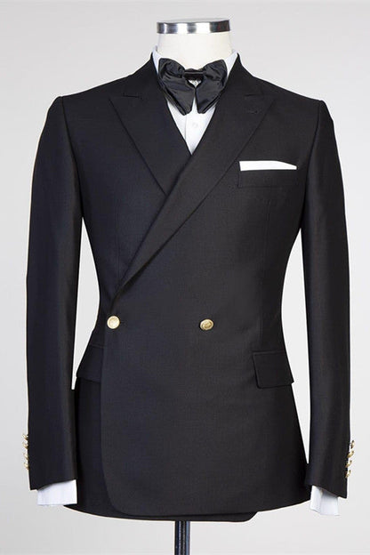 Custom design Black Peaked Lapel New in Men Wedding Suits
