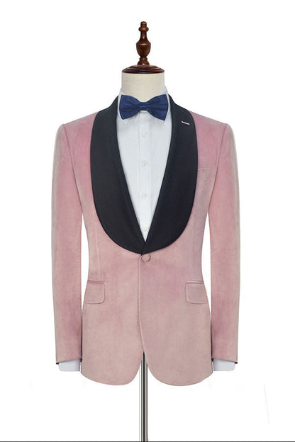 Custom Design Pink Wedding Tuxedos Shawl Lapel Marriage Suit