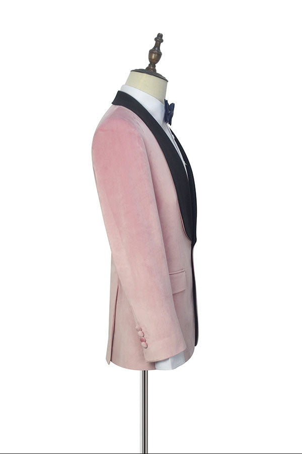 Custom Design Pink Wedding Tuxedos Shawl Lapel Marriage Suit