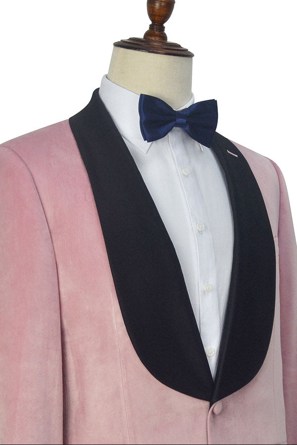 Custom Design Pink Wedding Tuxedos Shawl Lapel Marriage Suit