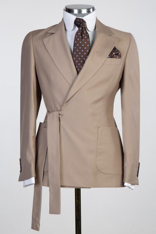 Custom 2-Pieces Khaki Prom Suits Notched Lapel