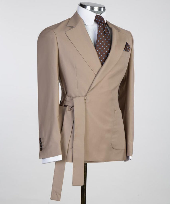 Custom 2-Pieces Khaki Prom Suits Notched Lapel