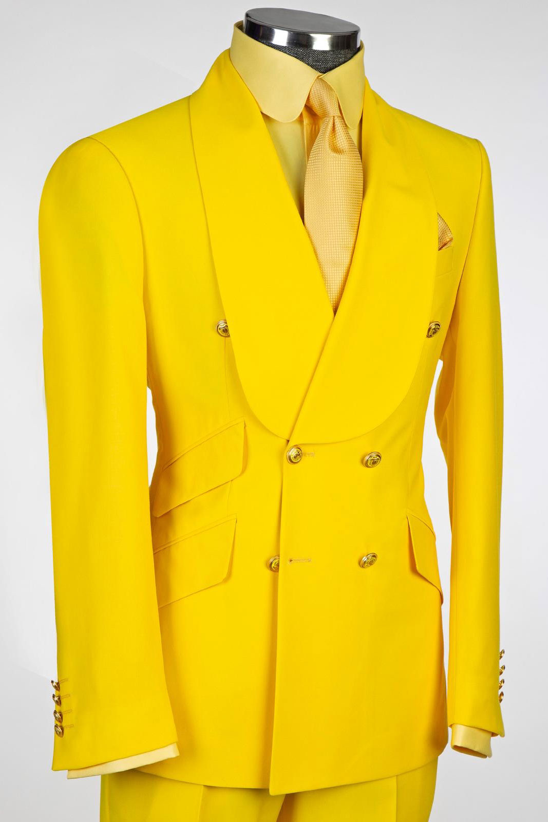Men's Shawl Lapel 2-piece Suit in Yellow
