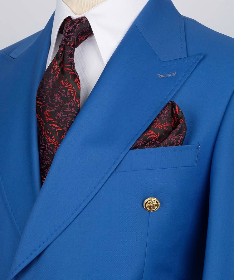 Latest Peaked Lapel Royal Blue Double Breasted Suit for Prom