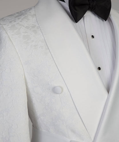 2 Piece Shawl Lapel Double Breasted White Tuxedo