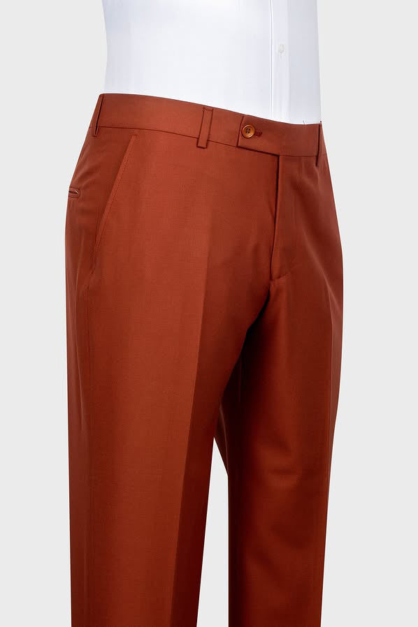 Latest Peak Lapel Red Brown Double Breasted Suit for Prom