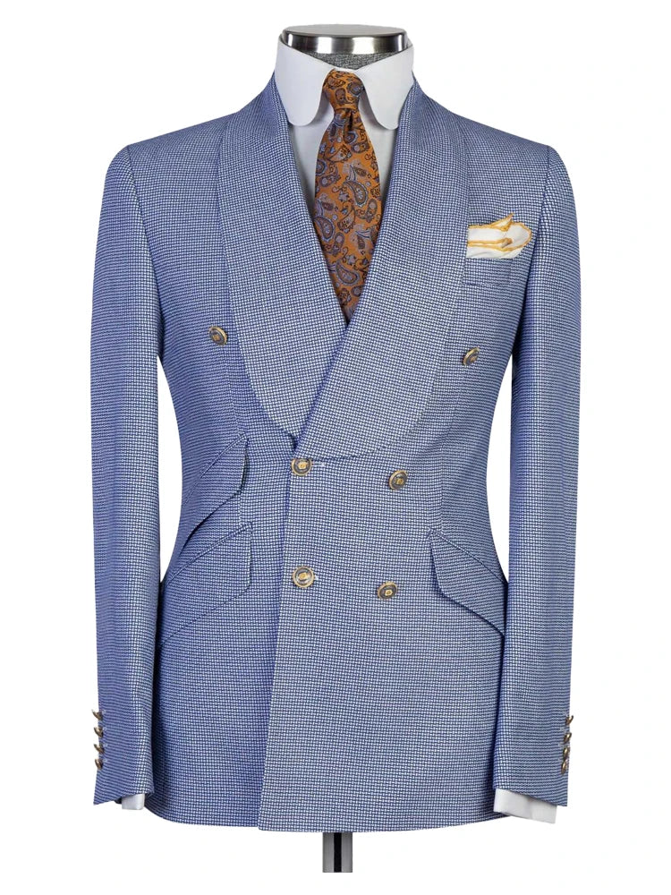 Light Blue Shawl Lapel Bespoke 2-piece Prom Suits