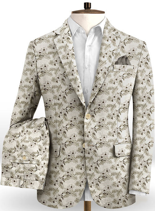 Glamorous Flower Printed Men Suits Two Pieces Prom Outfits