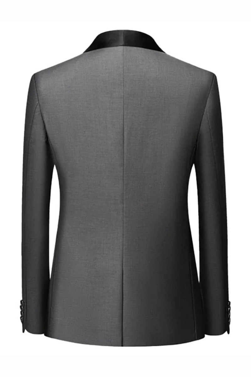 Dark Grey 3 Piece Shawl Lapel Tuxedo
