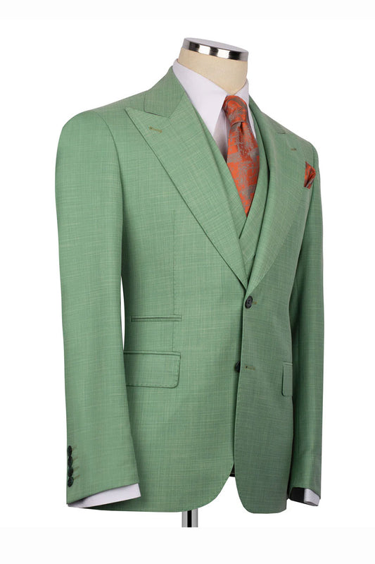 Men's Chic Peak Lapel 3-piece Suit