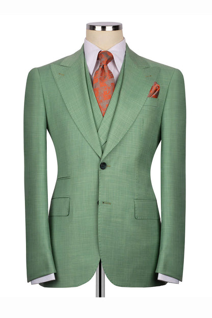 Men's Chic Peak Lapel 3-piece Suit