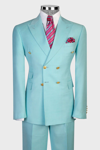 Double-breasted Peak Lapel 2-piece Suit