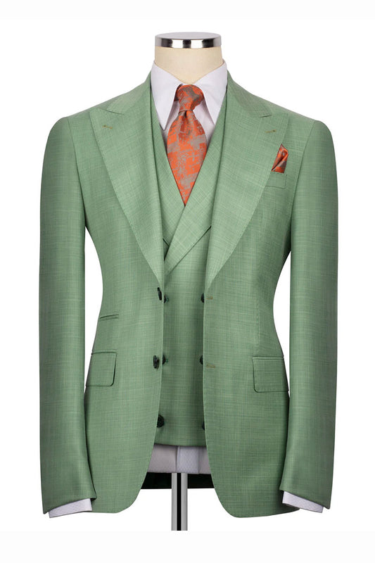 Men's Chic Peak Lapel 3-piece Suit