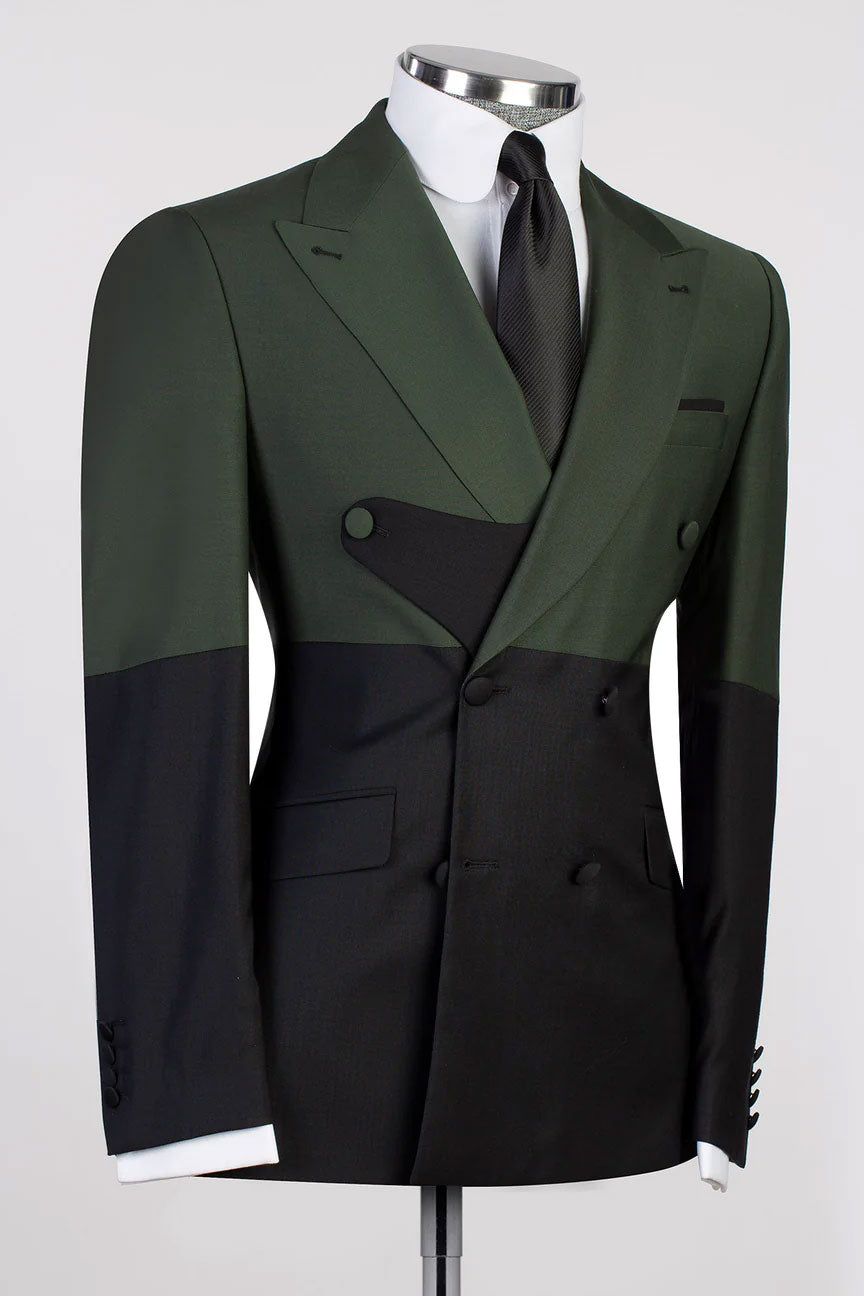 Split Two-tone Double-breasted 2-piece Suit