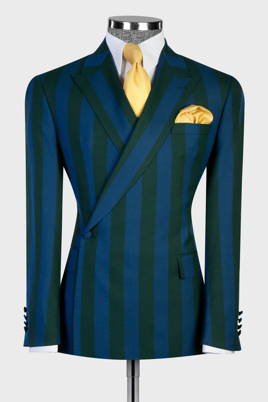 Bold Striped One-button 2-piece Suit