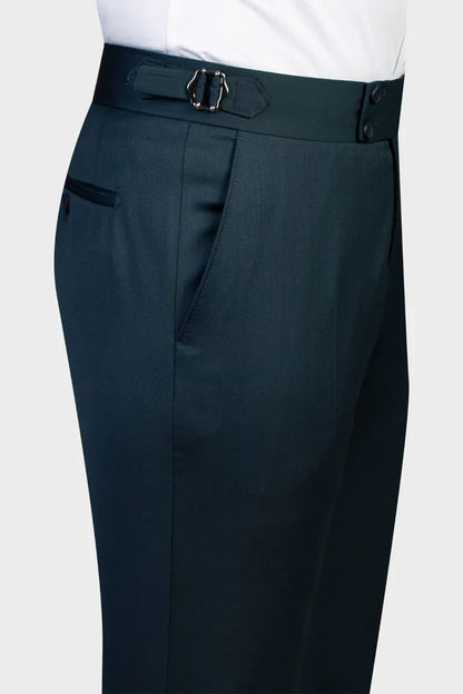 Dark Green Double-breasted 2-piece Shawl Lapel Suit