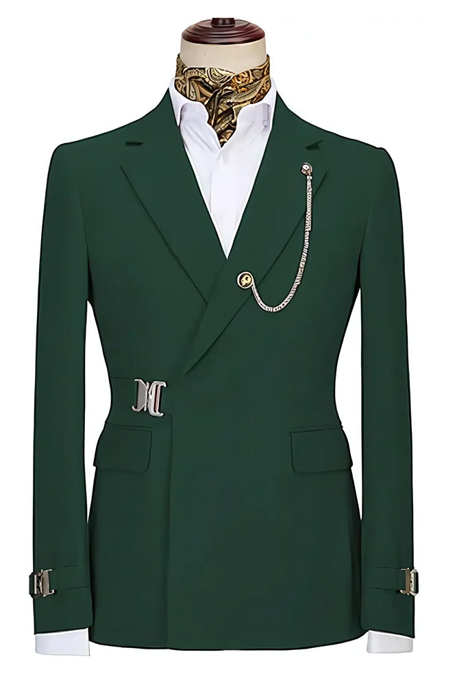 Green 2-Piece Suit Men's Prom Suit Notched Lapel Tuxedo