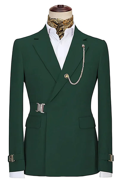 Green 2-Piece Suit Men's Prom Suit Notched Lapel Tuxedo