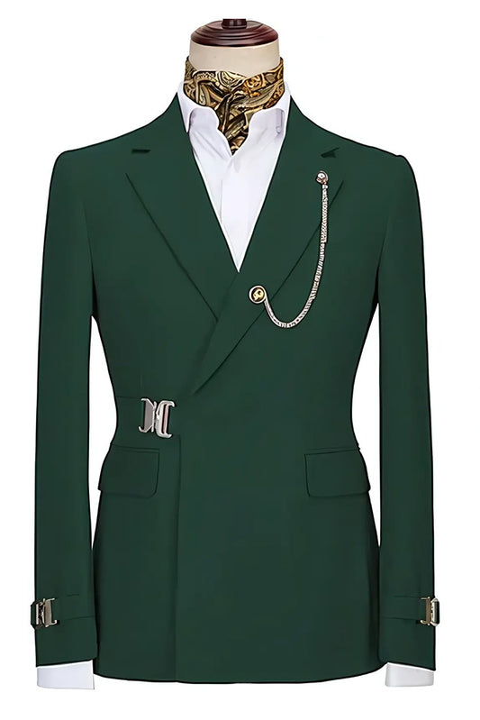 Green 2-Piece Suit Men's Prom Suit Notched Lapel Tuxedo
