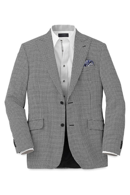 Houndstooth One-button Peak Lapel Men's Jacket