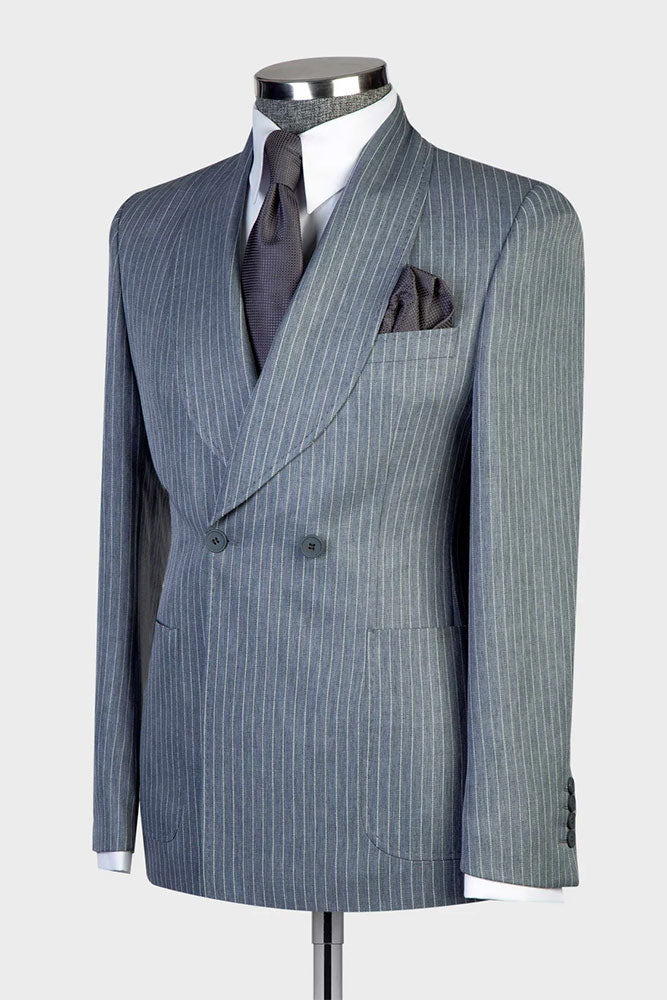Pinstripe Two-button 2-piece Outfit