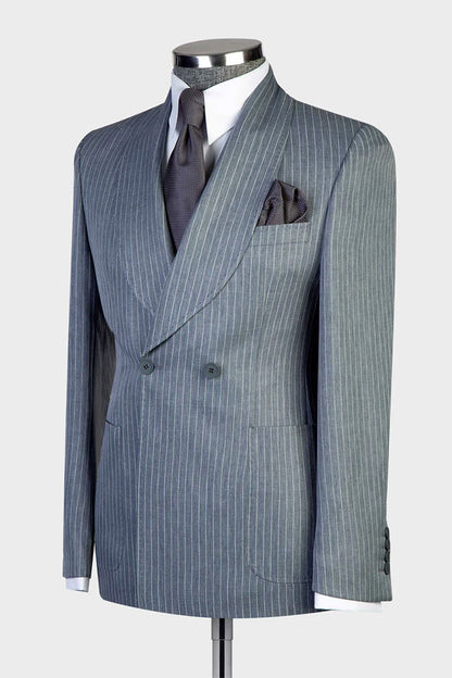 Pinstripe Two-button 2-piece Outfit