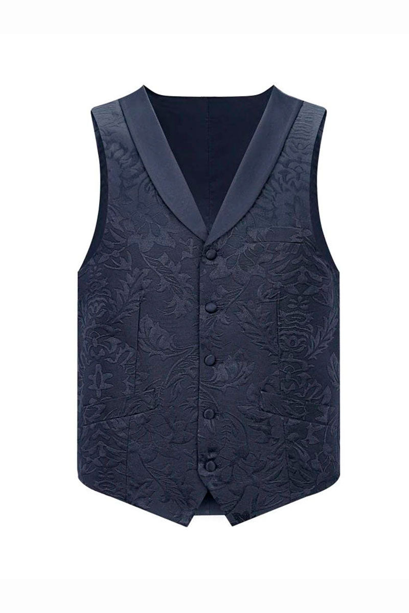 Navy Blue 3 Piece Peak Label Tuxedo